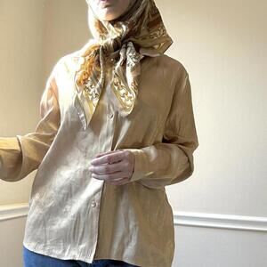 Vintage gold button up blouse